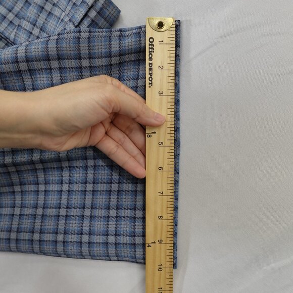 VTG NWT 60S/70S Sears Roebuck Co. 36x30 Mens Dress Pants Blue Plaid Disco Flare - Picture 10 of 13